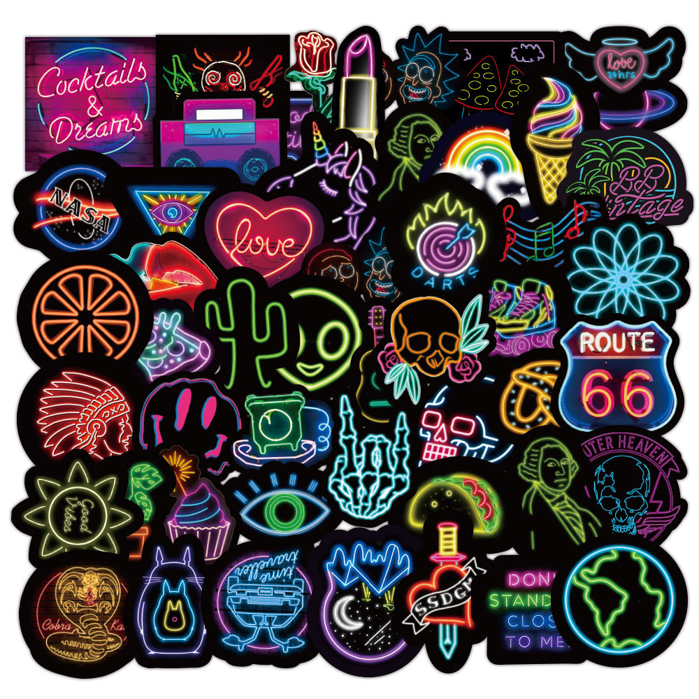 Fun decorative neon sign sticker pack - Plenish