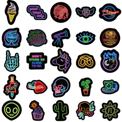 Fun decorative neon sign sticker pack