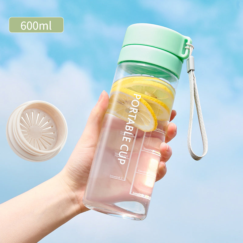 Lightweight and easy carry water bottle with helpful time markers - Plenish