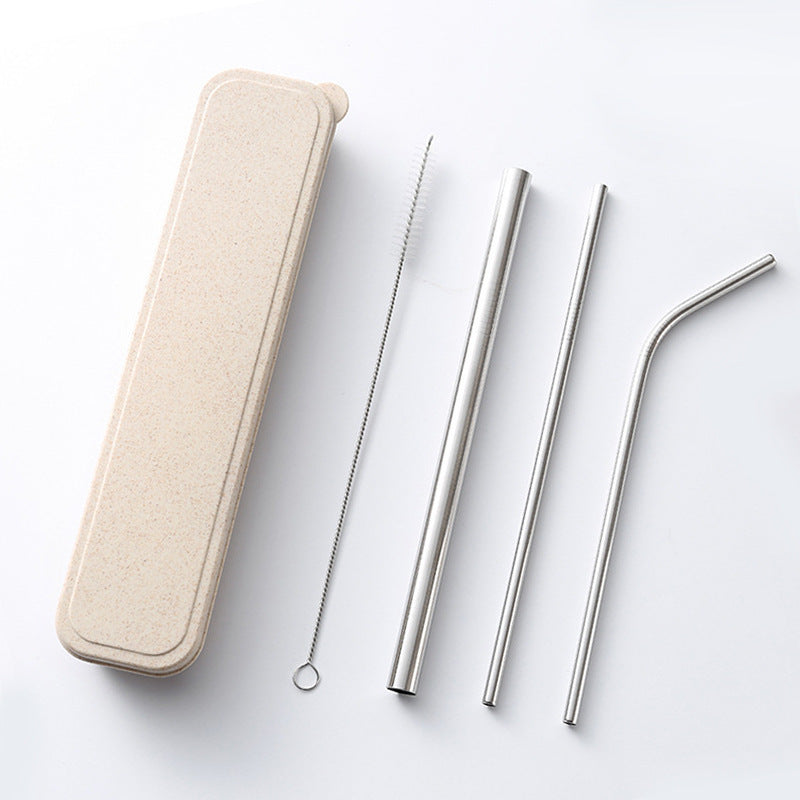 Perfect stainless steel drinking straw set with brush and box - Plenish