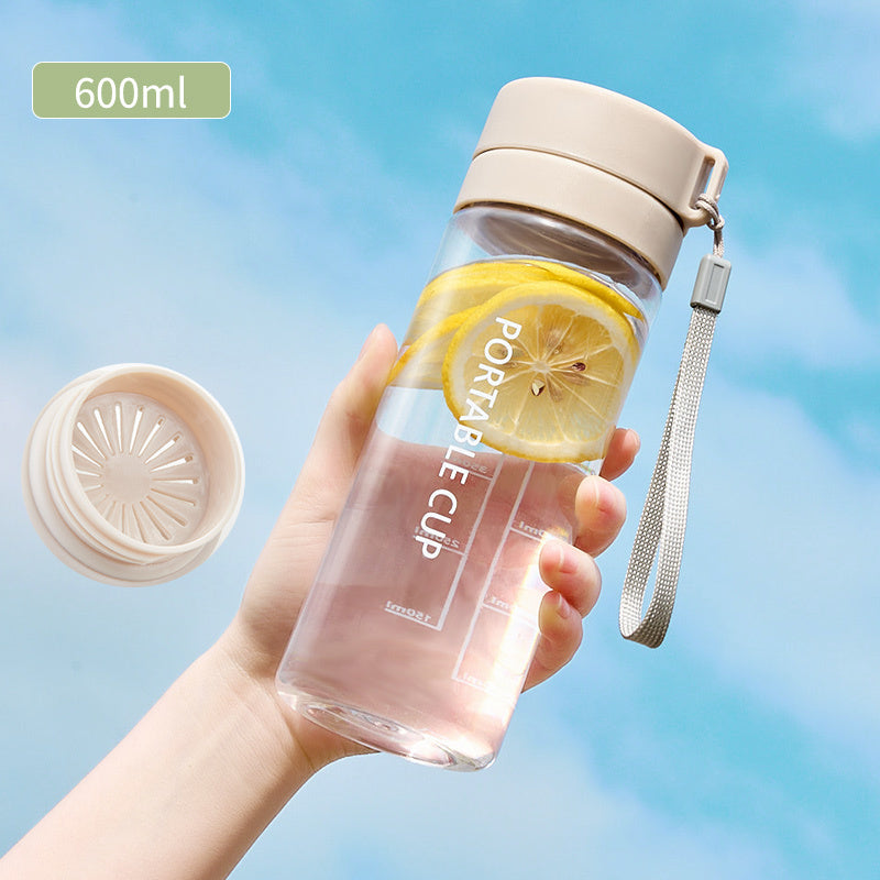 Lightweight and easy carry water bottle with helpful time markers - Plenish