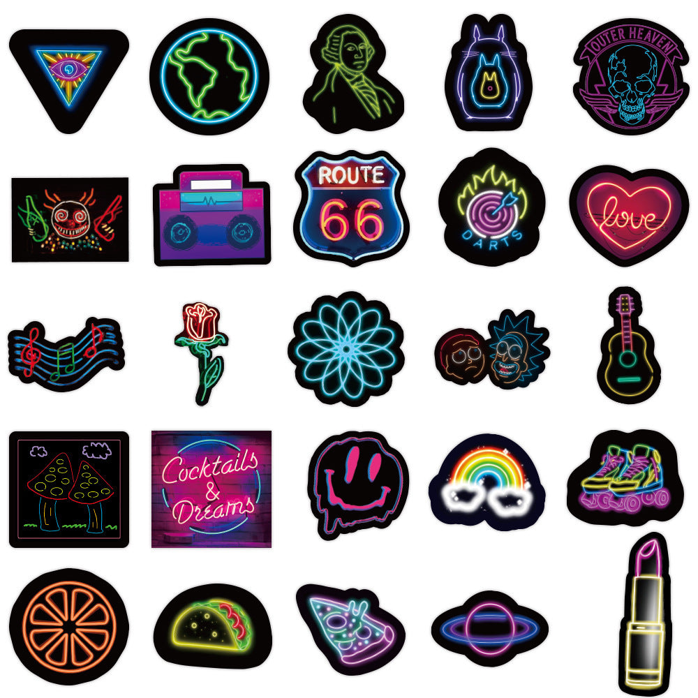 Fun decorative neon sign sticker pack