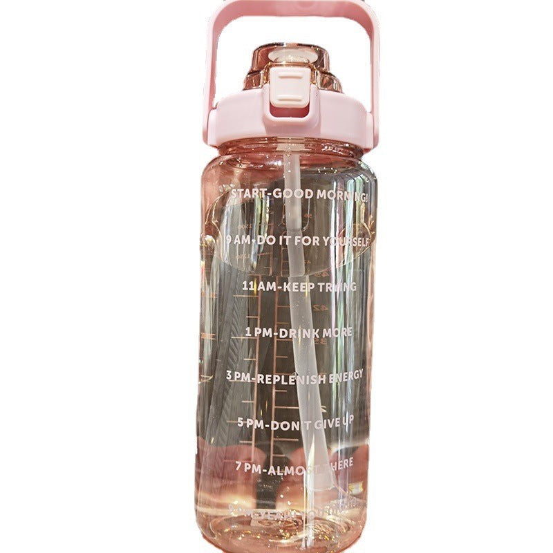 Large capacity portable water bottle with helpful drink time indicators - Plenish