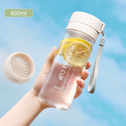 Lightweight and easy carry water bottle with helpful time markers - Plenish