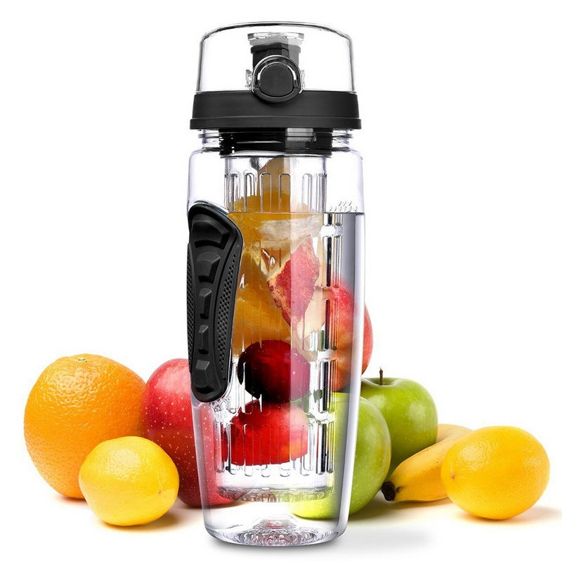 Stylish on-the-go water bottle with fruit infusion basket - Plenish