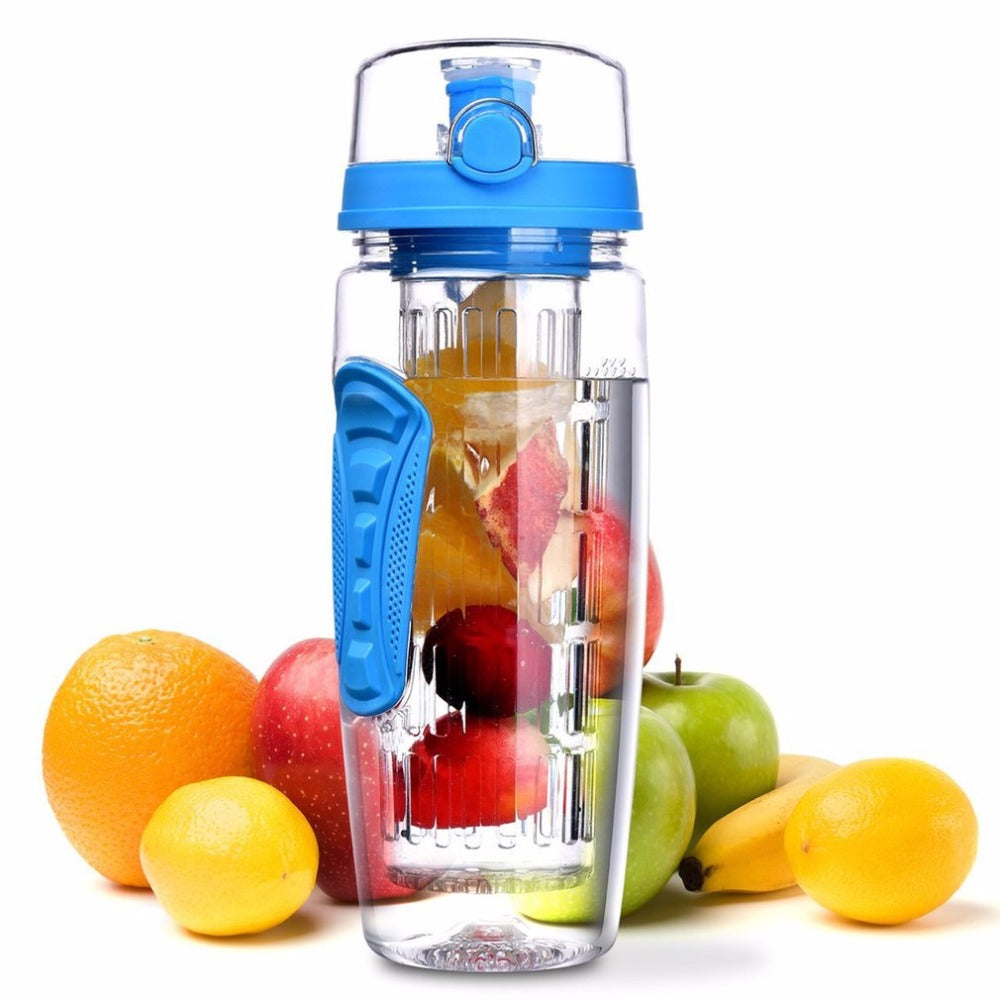 Stylish on-the-go water bottle with fruit infusion basket - Plenish