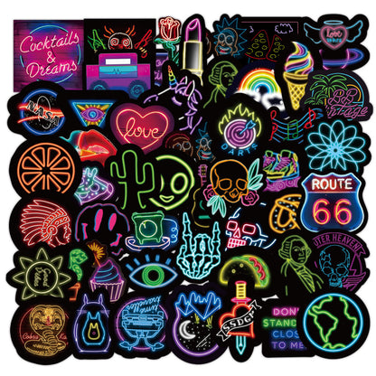 Fun decorative neon sign sticker pack