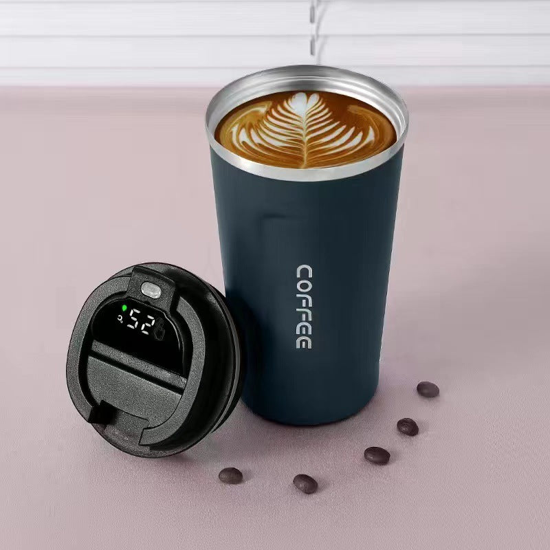 Elegant insulated, steel to-go cup with digital temperature display - Plenish