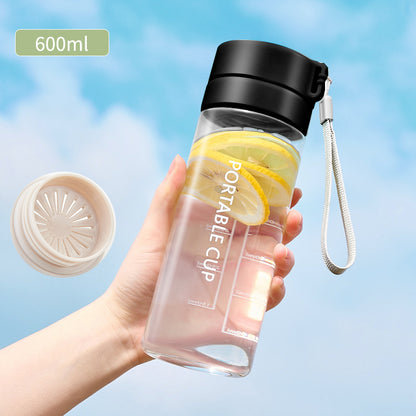 Lightweight and easy carry water bottle with helpful time markers - Plenish