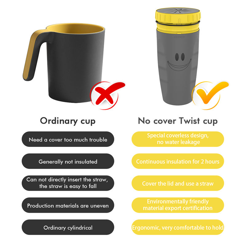 Clever portable insulated cup with simple twist close lid - Plenish