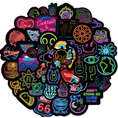 Fun decorative neon sign sticker pack