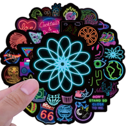 Fun decorative neon sign sticker pack